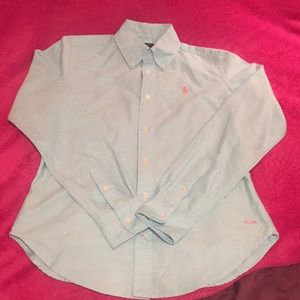 Boys Robin Egg Blue Button Up Polo